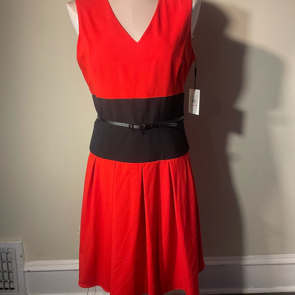 Calvin Klein Red and Black Dress